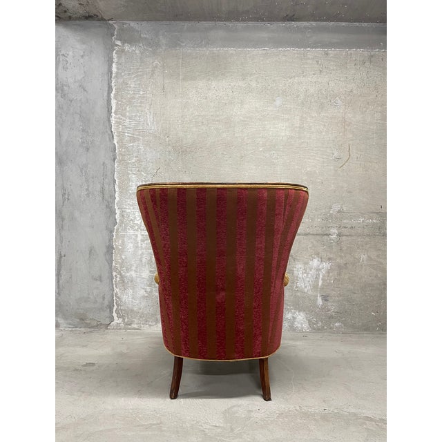 Wood Vintage Wingback Armchair For Sale - Image 7 of 14