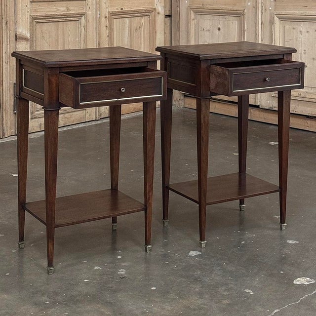Pair Mid-Century Louis XVI Style Mahogany End Tables For Sale - Image 13 of 18