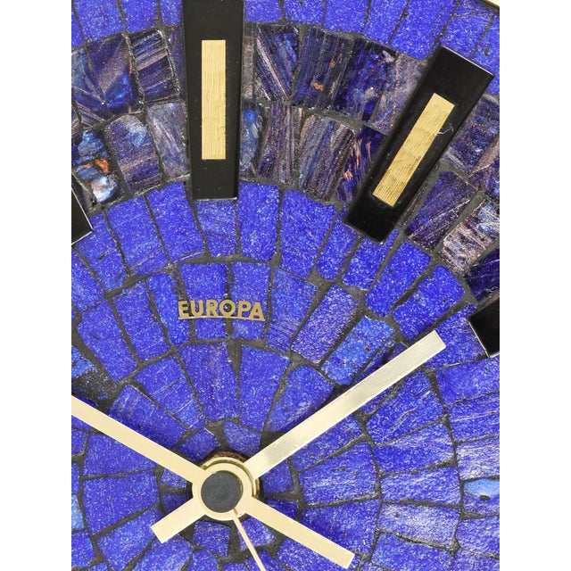 Modern German Blue Mosaic Wall Clock, 1950s For Sale - Image 17 of 18