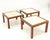 Mid-Century Modern Set of Mid Century Solid Walnut Bases Travertine Tops End Side Occasional Tables For Sale - Image 3 of 11