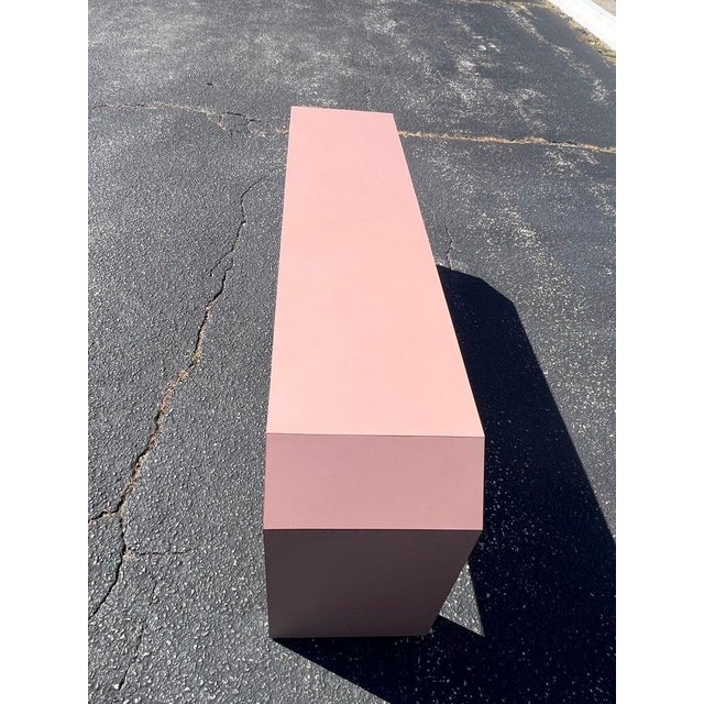 Post Modern Mauve Laminated Waterfall Sofa Table For Sale - Image 15 of 18