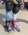 If You Want to Go Fast Go Alone by Denise Dambrackas | Acrylic and oil on panel Two girls on roller skates For Sale - Image 4 of 5