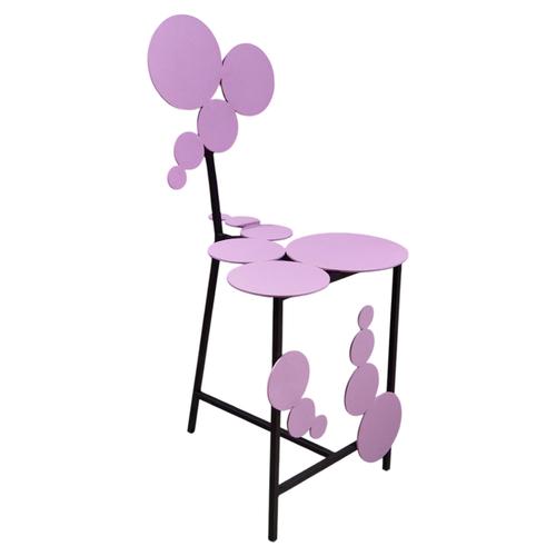 Brown Japanese Spring Chair in Steel by Frederic Gaillard For Sale - Image 8 of 8