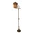 Vintage Victorian-Style Brass Down-Bridge Floor Lamp With Fringed Lace Shade For Sale