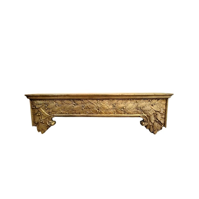 Custom Made Gold Leaf Carved Wood Hollywood Regency Window Cornice Boards- A Pair For Sale - Image 10 of 11