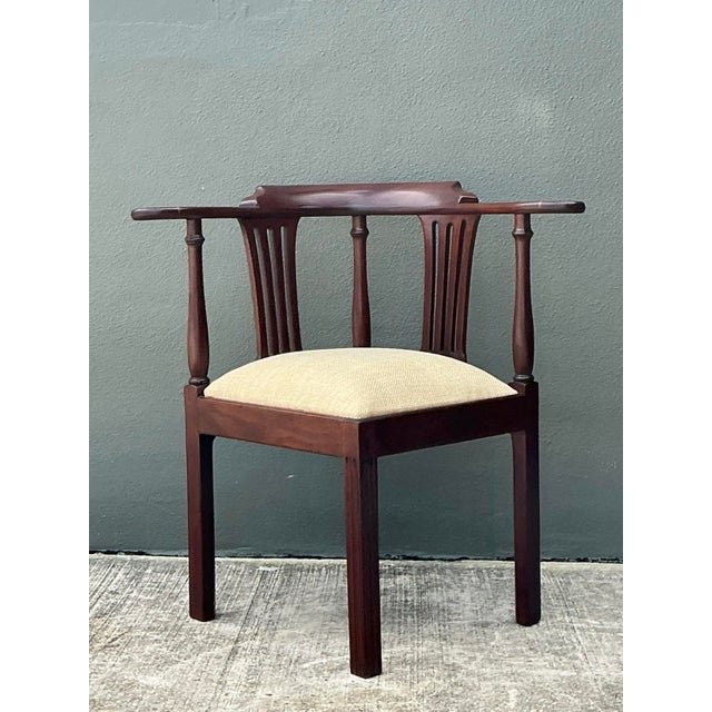 Vintage Chippendale Mahogany Corner Chair For Sale - Image 9 of 12