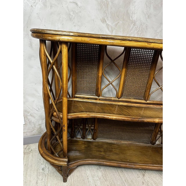 Rattan Bar and Stools, 1960, Set of 3 For Sale - Image 15 of 17