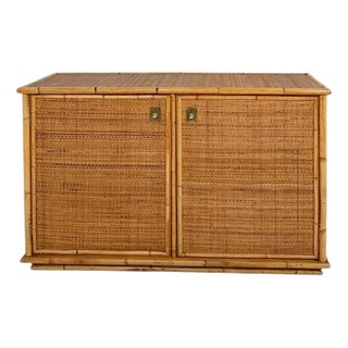 Mid-Century Italian Bamboo, Rattan and Cane Sideboard by Dal Vera, Italy, 1970s For Sale