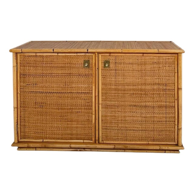 Mid-Century Italian Bamboo, Rattan and Cane Sideboard by Dal Vera, Italy, 1970s For Sale