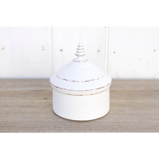 Wood Siwan Turned Wood White Box For Sale - Image 7 of 7
