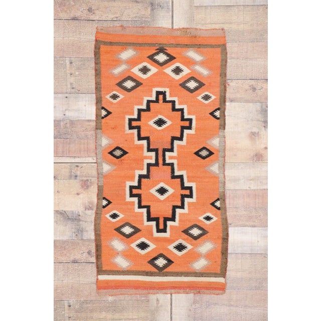 Orange Antique Orange Ganado Navajo-Style Kilim Rug - 02'11 X 03'11 For Sale - Image 8 of 9