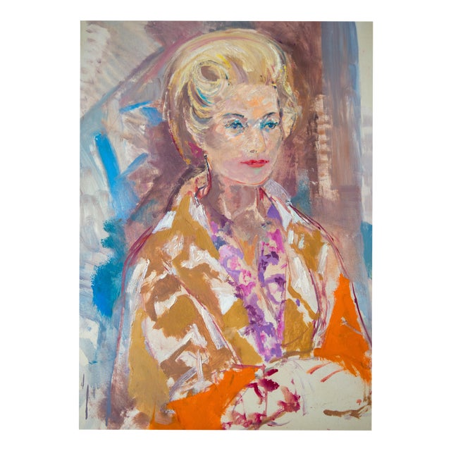 Emilio Grau Sala, Portrait of an Elegant Woman, 1962, Oil on Panel For Sale