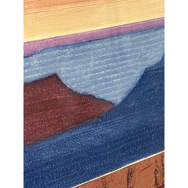 Exceptional and highly collectible multi-media piece from highly acclaimed American artist Sandra Bowden's landscape...