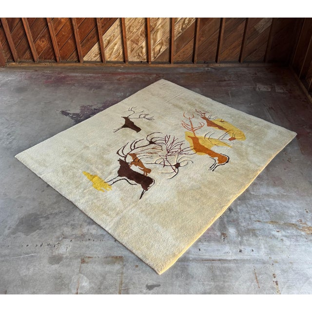 Mid-Century Modern Olga Fisch Modernist Ecuadorian Handwoven "Caverna" Rug, Ecuador, c.1955 For Sale - Image 3 of 11