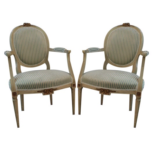 Set of Early 19th Century Louis XVI Armchairs For Sale