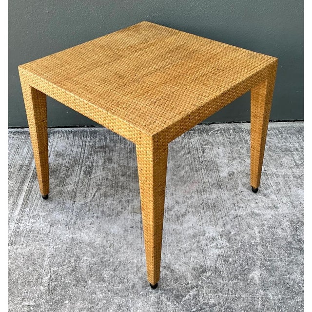 Vintage Baker Milling Road Rattan Square Game Table For Sale - Image 12 of 12