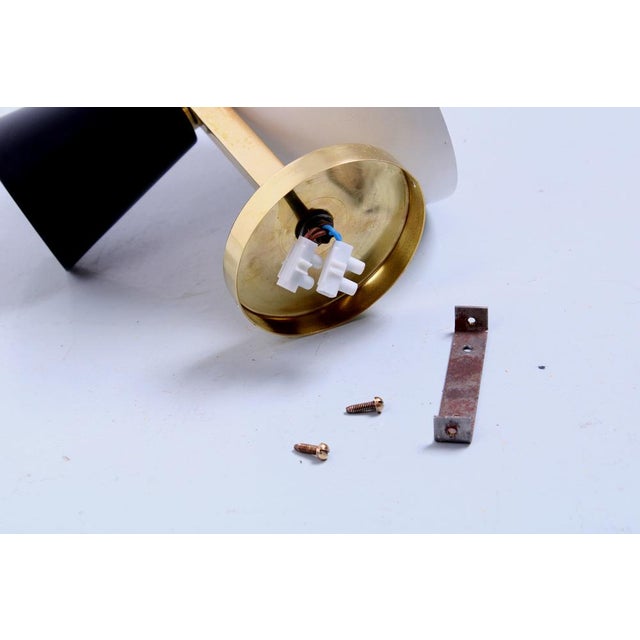 Black & White Brass Diabolo Wall Sconce from Stilnovo, 1950s For Sale - Image 6 of 18