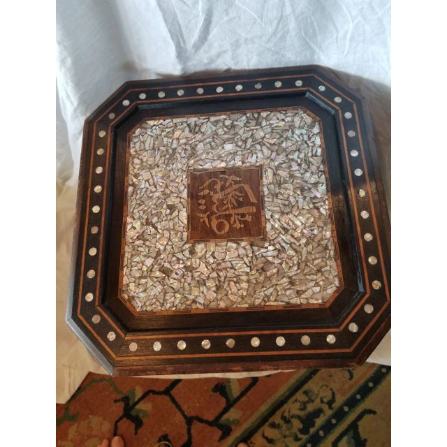 Wood Shell Inlay Syrian End Table For Sale - Image 7 of 9