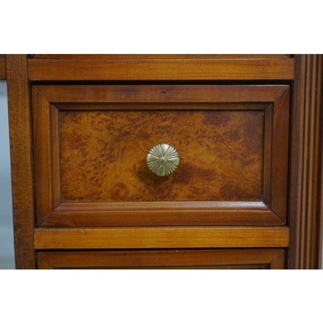 Italian Small Leather Top Walnut Writing Desk For Sale - Image 14 of 16