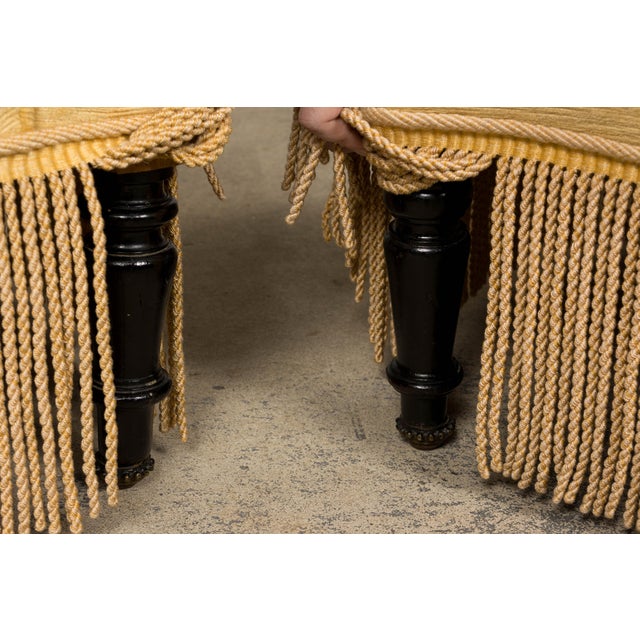 19th Century French Napoleon III Armchairs W/ Buttercream Ochre Velvet - A Pair For Sale - Image 14 of 18