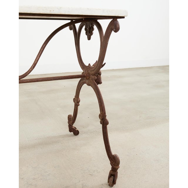 19th Century Country French Marble Top Iron Butchers Table Console For Sale - Image 14 of 18