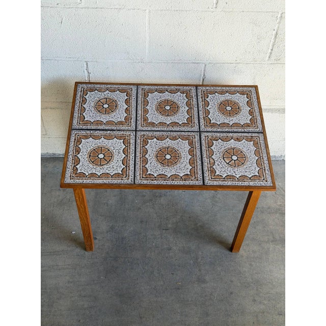 Vintage Danish Modern Teak Tile Top Side Table Mid Century Scandinavian End Accent Table For Sale - Image 4 of 9