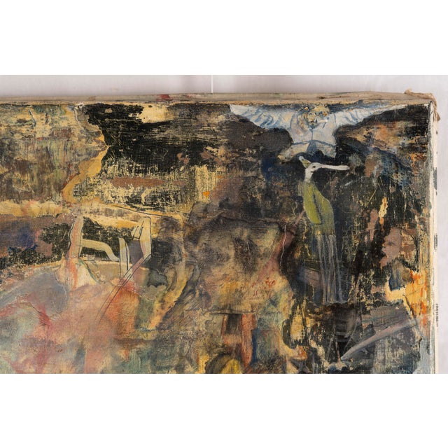 1970s Pierre Henry, Faces, 1970s, Oil on Canvas For Sale - Image 5 of 17