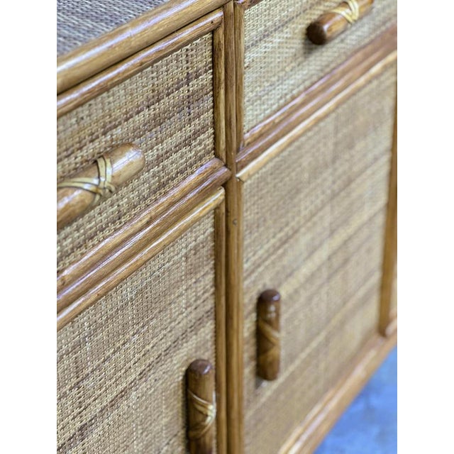 Vintage Rattan and Bamboo Sideboard, 1970s For Sale - Image 9 of 14