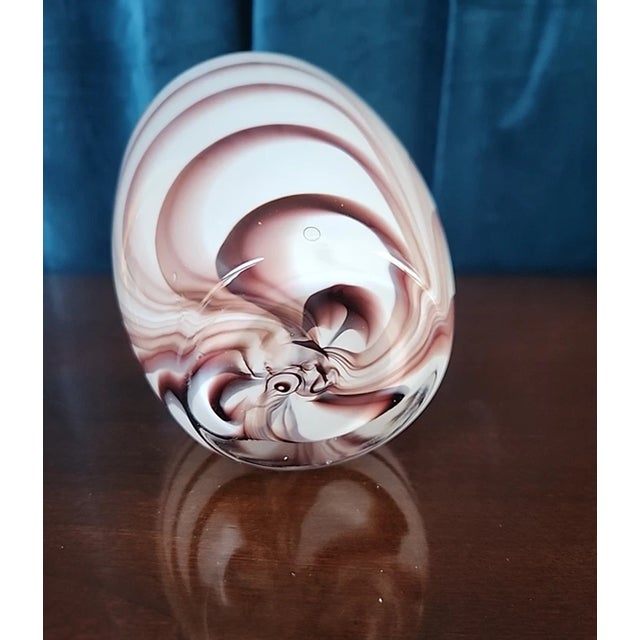 Murano Vintage Murano Style Swirled Pattern Italian Blown Glass Vase For Sale - Image 4 of 5