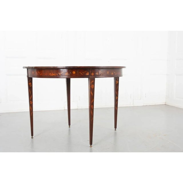 Late 18th Century Dutch Marquetry Demilune Game Table For Sale - Image 12 of 13