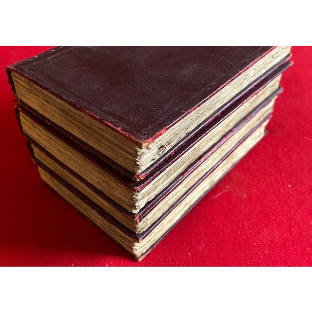 Maroon Fine Bindings - Books by William Harrison Ainsworth "The Tower of London" & "Crichton" - 4 Volumes For Sale - Image 8 of 8