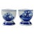 Vintage Delft Porcelain Egg Cup Pair For Sale