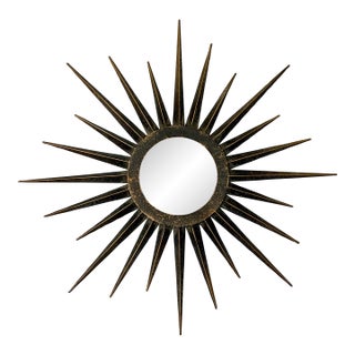Mid 20th Century Modern Metal Starburst Wall Mirror For Sale