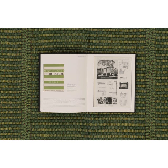 Rug & Kilim's Contemporary Rez Kilim Flatweave Rug With Green Striped Design For Sale - Image 9 of 10