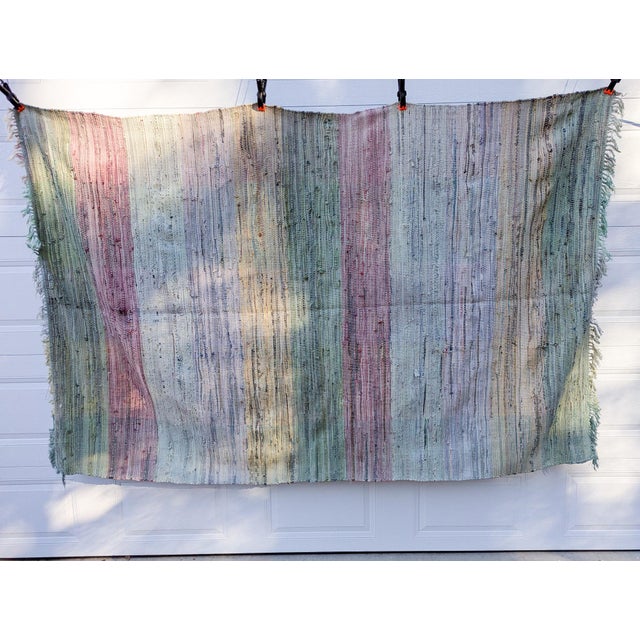 Large Antique American Woven Textile Wall Hanging 5x7 This impressive hand-loomed textile serves as a stunning vertical...