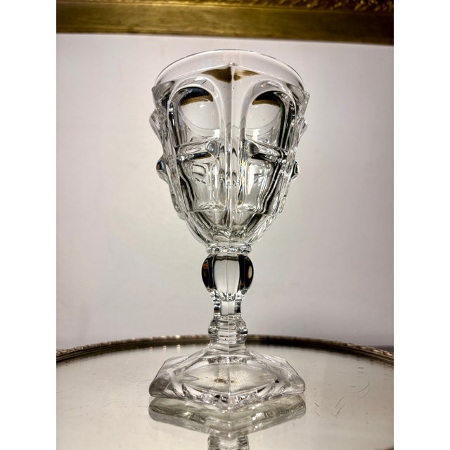 Glass Goblet with Baluster Leg and Leaf Motif from Baccarat, Early 19th Century For Sale - Image 17 of 17