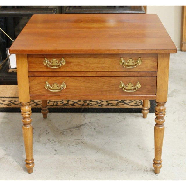 American Leopold Stickley Colonial Style 2 Drawer End Table - Cherry For Sale - Image 3 of 7