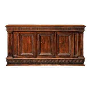 Italian Walnut Sideboard With Fluted Columns For Sale