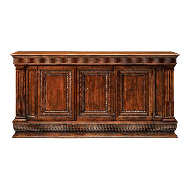 Italian Walnut Sideboard With Fluted Columns For Sale
