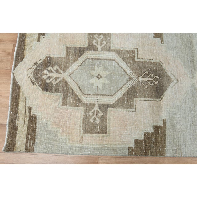 Textile 1970s Vintage Handmade Wool Cotton Turkish Pink Runner Rug For Sale - Image 7 of 11