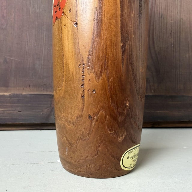 Vintage Usaburo Kokeshi with Plum Blossom, 1970-1980 For Sale - Image 6 of 10