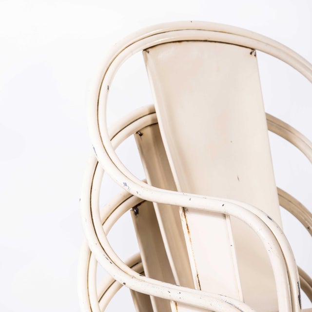 Industrial French Model C Armchairs Tolix Dining Chairs attributed to Tolix, 1950s, Set of 5 For Sale - Image 3 of 11