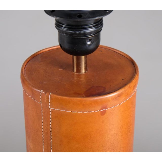 Leather Table Lamps attributed to Bergboms, Sweden, 1960s, Set of 2 For Sale - Image 6 of 11