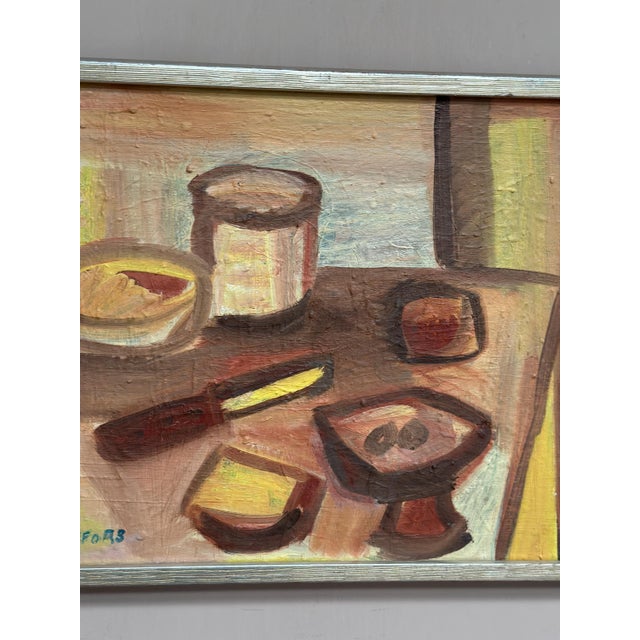 Bengt Delefors, Breakfast, 1950s, Oil on Canvas, Framed For Sale - Image 11 of 18