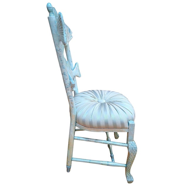 Mackenzie Childs MacKenzie-Childs Pearlescent “Fantasy Fish” Accent Chair For Sale - Image 4 of 16