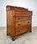 This antique Early American Victorian style chest of drawers, crafted from solid yellow pine, features a distinctive step-...