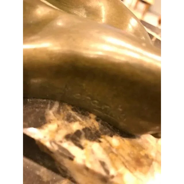 Signed French Art Deco Bronze Sculpture of Nude Seated Female For Sale - Image 10 of 10