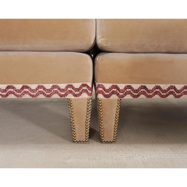 Bespoke Tufted Velvet 4-Piece Banquette Sectional Sofa 12 Ft For Sale - Image 12 of 18