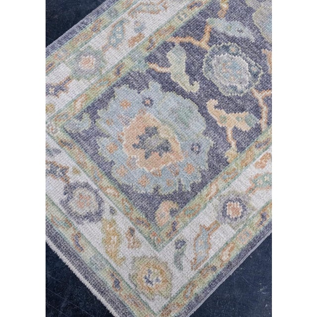 Turkish Turkish Oushak Rug 2'5" x 6' For Sale - Image 3 of 8
