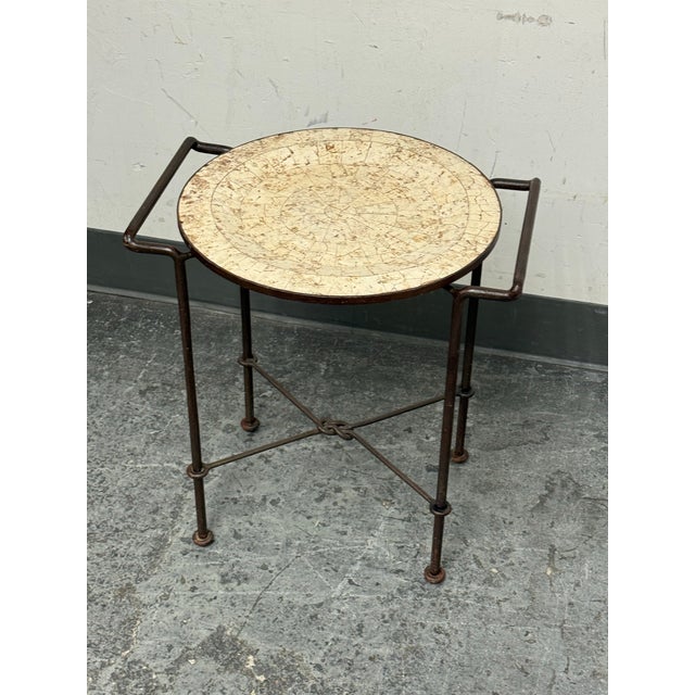 Cream Maitland-Smith Tray Top Front Side Table For Sale - Image 8 of 12